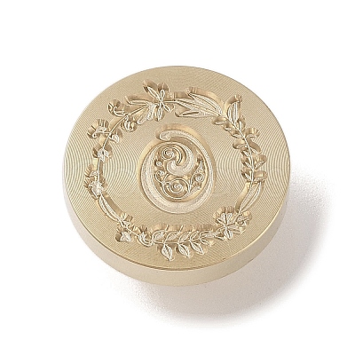 Golden Tone Wax Seal Brass Stamp Head DIY-B079-01G-O-1
