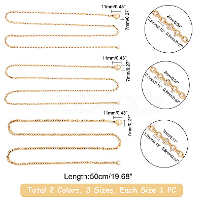 304 Stainless Steel Cable Chain Necklace NJEW-UN0001-06-1