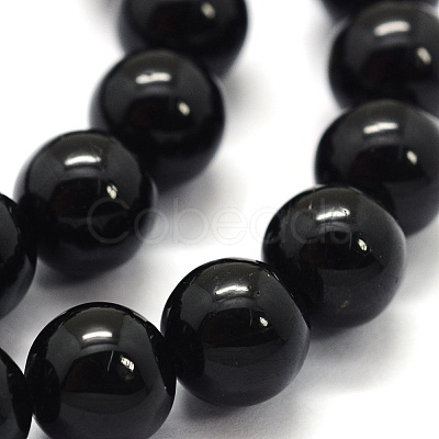 Natural Black Tourmaline Beads Strands LS-G-G763-01-4mm-A-1