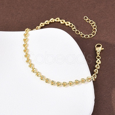Brass Link Chain Bracelets for Women BJEW-C140-12G-1