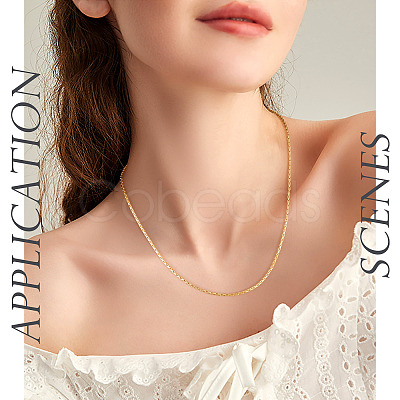 Brass Box Chain Necklace NJEW-TA0001-16-1