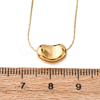 304 Stainless Steel Bean Pendant Necklaces for Women NJEW-K255-40G-1