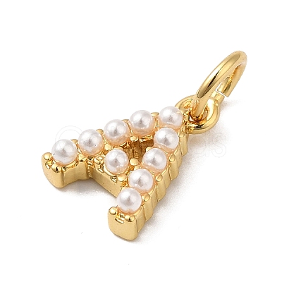 Rack Plating Brass with ABS Plastic Imitation Pearl Charms KK-B092-30A-G-1