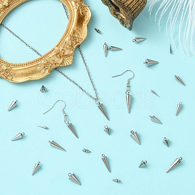 80Pcs 8 Styles Stainless Steel Pendants STAS-CJ0002-85-1
