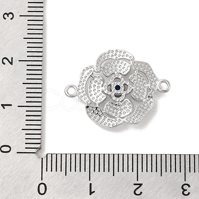 Brass Pave Glass Connector Charms KK-Z073-32P-05-1