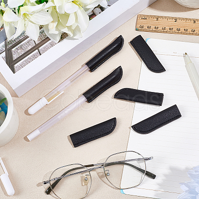 6Pcs PU Leather Pen Tip Protective Case AJEW-CL0002-24B-1