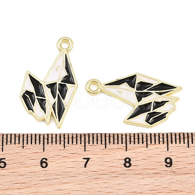Alloy with Black Enamel Pendants AL-CBA2919-02G-03-1