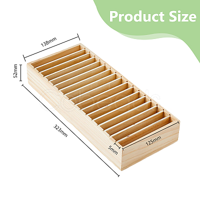 17 Grids Wooden Headband Display Box AJEW-WH0419-83-1