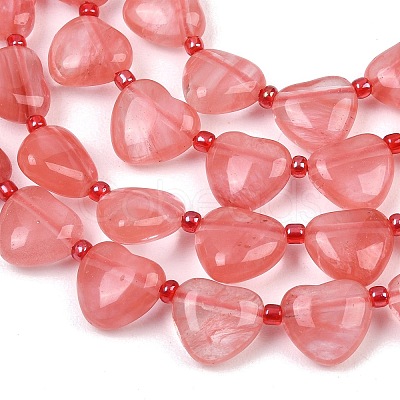 Cherry Quartz Glass Beads Strands G-NH0069-A06-1