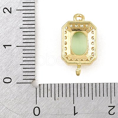 Brass Micro Pave Clear Cubic Zirconia Connector Charms CU-CBAFB7D-04G-02-1