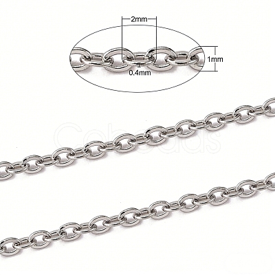Tarnish Resistant 304 Stainless Steel Cable Chains CHS-K002-33-1