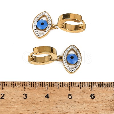 3 Pairs Evil Eye 304 Stainless Steel Enamel Hoop & Stud Earring Sets EJEW-Z166-02G-02-1
