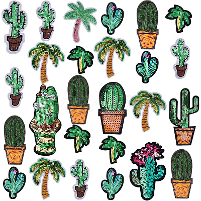 26Pcs 11 Styles Polyester Computerized Embroidery Cloth Iron on/Sew on Patches PATC-PH0001-52-1