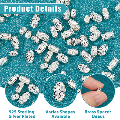 60Pcs 6 Styles Brass Spacer Beads KK-HS0015-36-1