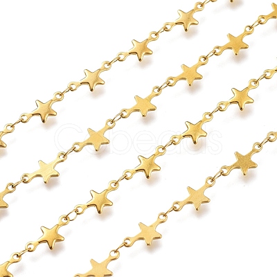 304 Stainless Steel Star Link Chains CHS-M003-06G-1