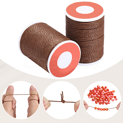 2 Rolls Round Waxed Polyester Cord YC-PA0001-01A-1