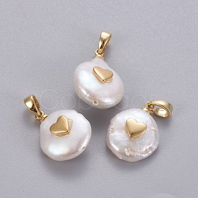 Natural Cultured Freshwater Pearl Pendants X-KK-L187-15G-1