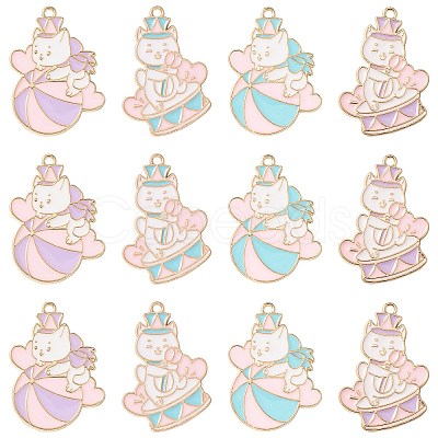 20Pcs 4 Styles Alloy Enamel Pendants ENAM-CJ0004-98-1