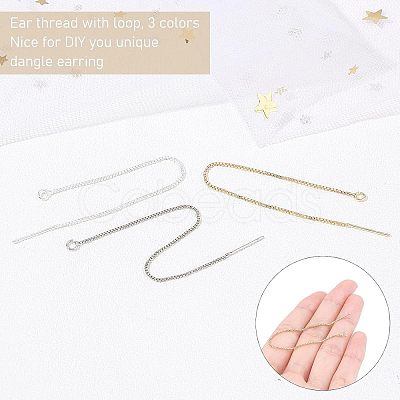 6 Pairs 3 Colors Brass Stud Earring Findings KK-UN0001-07-1