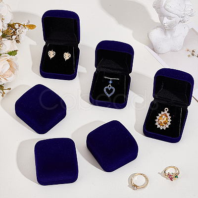 Flocking Jewelry Pendant Storage Boxes CON-WH0089-181B-1