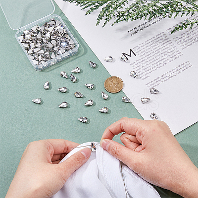 100Pcs Teardrop Sew on Rhinestone RGLA-DC0001-05-1