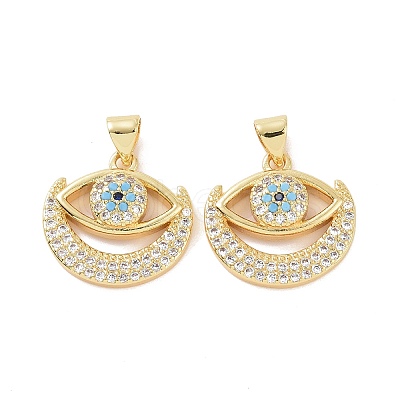 Brass Micro Pave Cubic Zirconia Pendants ZIRC-P106-58G-1