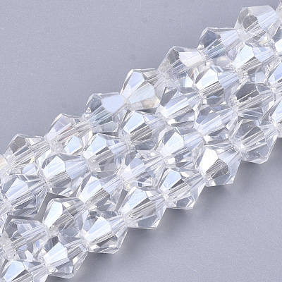Electroplate Glass Beads Strands EGLA-Q118-8mm-A15-1