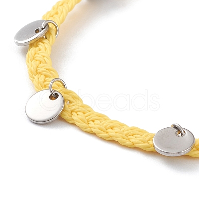 Waxed Polyester Cord Braided Bead Bracelets BJEW-JB05762-05-1