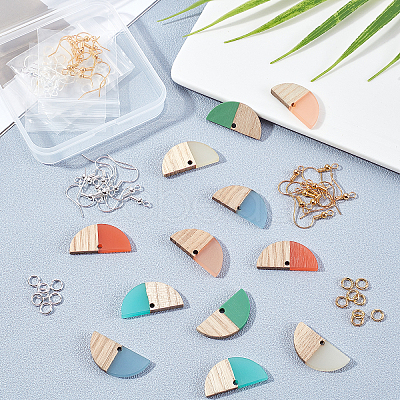 DIY Dangle Half Round Earring Making Kits DIY-OC0006-04-1