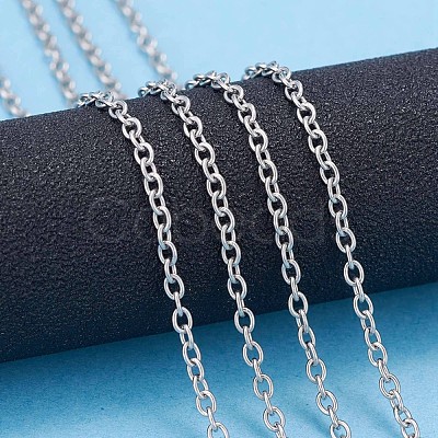 Non-Tarnish 3.28 Feet 304 Stainless Steel Cable Chains X-CHS-F006-02C-P-1
