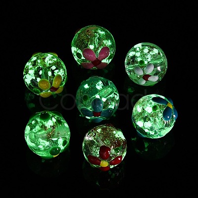 Luminous Handmade Gold Sand Lampwork Beads LAMP-N035-04-1