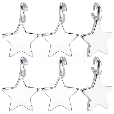 8Pcs 925 Sterling Silver Star Charms STER-BBC0008-42-1