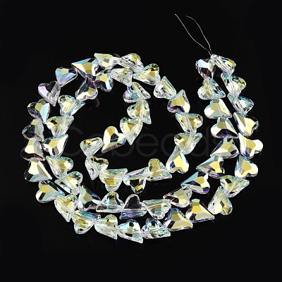 Electroplate Transparent Glass Beads Strands EGLA-N002-44-01-1
