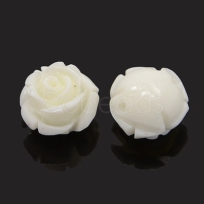 Synthetic Coral 3D Flower Rose Beads X-CORA-A006-15mm-049-1