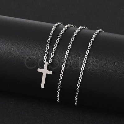 Non-Tarnish 304 Stainless Steel Pendant Necklaces NJEW-E141-42P-1