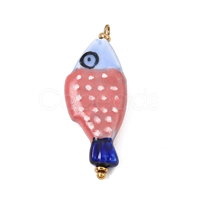 Handmade Porcelain with 304 Stainless Steel Pendants SA-CBA2018-05G-01-1