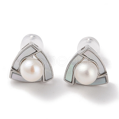 Anti-Tarnish Sterling Silver Stud Earrings EJEW-C087-07B-P-1