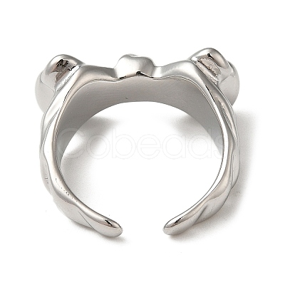 Brass Open Cuff Ring RJEW-C037-04P-1