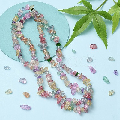 Baking Paint Crackle Glass Beads Strands G-YWC0001-01-1