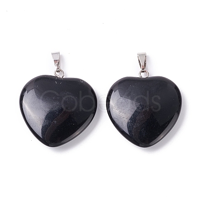 Natural Obsidian Pendants G-G956-B40-FF-1