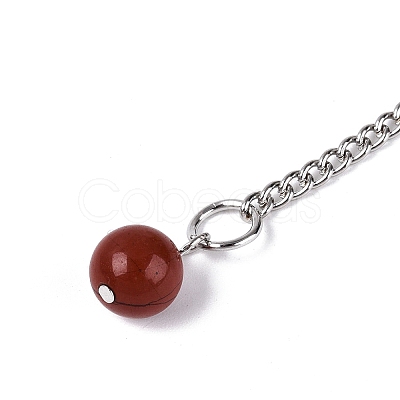 Natural Red Jasper Dowsing Pendulum Pendants AJEW-N005-01D-1