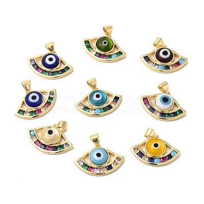 Handmade Evil Eye Lampwork Pendants LAMP-E034-01G-1