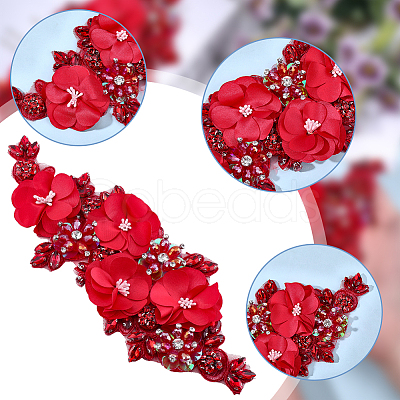 Polyester & Rhinestone Costume Accessories PATC-WH0003-57B-1