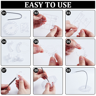 ABS Model Assembled Action Figure Display Holders AJEW-WH0596-775B-1