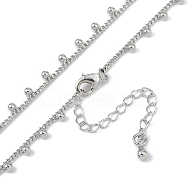 Rack Plating Brass Twisted Chain Ball Tassel Necklaces for Women NJEW-K382-15C-P-1