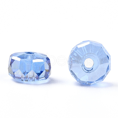 Transparent Electroplate Glass Beads Strands EGLA-YWC0001-8mm-02-1