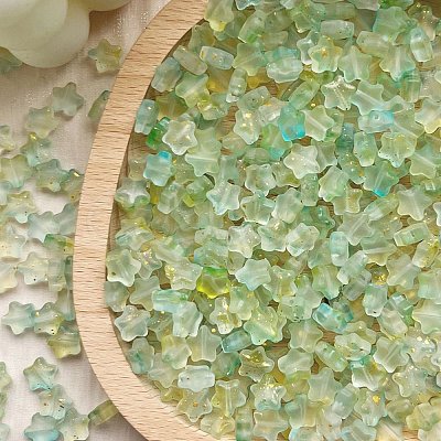 30Pcs Frosted Glass Beads PW-WGAB1F9-06-1