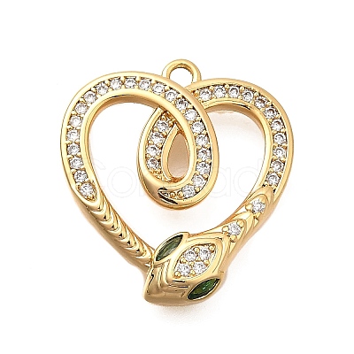 Brass Micro Pave Cubic Zirconia Pendants X1-KK-B147-06C-G-1