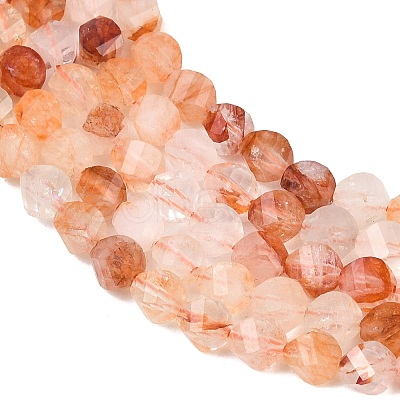 Natural Hematoid Quartz/Ferruginous Quartz Beads Strands G-P611-C32-01-1