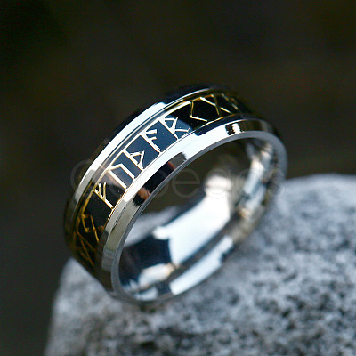 316L Surgical Stainless Steel  Words Finger Rings FIND-PW0020-12A-P-1